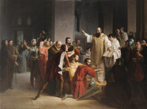 Oath of Pontida on 7 April 1167, 1851. Creator: Mazza, Giuseppe (1817-1884).