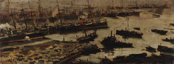 The port of Genoa, 1883. Creator: Mariani, Pompeo (1857-1927).