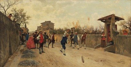 The Ruzzola Game, 1880. Creator: Sorbi, Raffaello (1844-1931).
