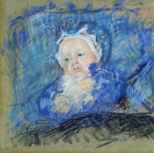 Baby in Blue in Its Carriage, 1881. Creator: Cassatt, Mary (1845-1926).