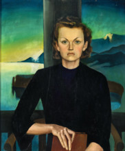 Portrait of a Lady in Front of a Lake Landscape, c1930. Creator: Reyl-Hanisch, Herbert von (1898-1937).
