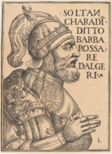 Portrait of Hayreddin Barbarossa (1478-1546), 1535. Creator: Giunta (Giunti), Luca Antonio (Lucantonio) de (1457-1538).