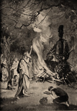 Human Sacrifice by Druids, c1910. Creator: Dovaston, Margaret (1884-1954).