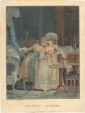 The revived bird (L'oiseau ranimé), 1787. Creator: Debucourt, Philibert-Louis (1755-1832).