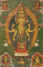 Thangka of the eleven-headed Avalokiteshvara, 19th century. Creator: Tibetan culture.