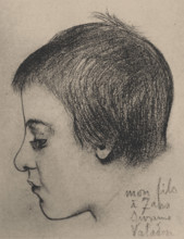 Portrait of Maurice Utrillo at the age of 7. (Photo reproduction by Gustave Coquiot, 1925), 1890. Creator: Valadon, Suzanne (1865-1938).
