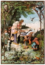 Illustration for "Snow White and the Seven Dwarfs" by Brothers Grimm, c1899. Creator: Zick, Alexander (1845-1907).