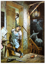 Illustration for "The Wishing-Table, the Gold-Ass, and the Cudgel in the Sack" by Brothers..., c1899 Creator: Zick, Alexander (1845-1907).