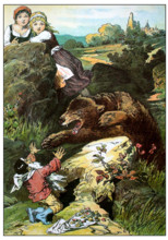Illustration for "Snow-White and Rose-Red" by Brothers Grimm, c1899. Creator: Zick, Alexander (1845-1907).