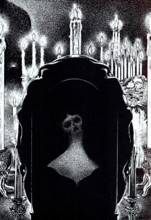 Illustration for the story "Life in Death (The Oval Portrait)" by Edgar Allan Poe, 1905. Creator: Martini, Alberto (1876-1954).