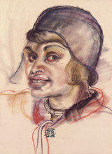 Self-portrait with hat, 1930. Creator: Lohse-Wächtler, Elfriede (1899-1940).