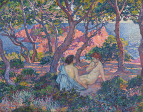 In the shade of the pines (Agay), 1905. Creator: Rysselberghe, Théo van (1862-1926).