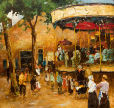 Carousel. Street scene in The Hague. Creator: Zwart, Willem de (862-1931).