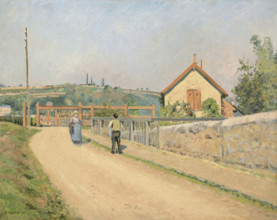 The Railway Crossing at Les Pâtis near Pontoise, 1873-1874. Creator: Pissarro, Camille (1830-1903).
