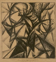 Still life - Bouquet with Autumn Leaves, 1915. Creator: Bogomazov, Alexander Konstantinovich (1880-1930).