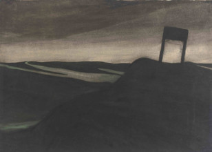 Paysage nocturne, poteau de signalisation, c1907. Creator: Spilliaert, Léon (1881-1946).