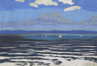 Seascape with White Sails, 1922. Creator: Spilliaert, Léon (1881-1946).