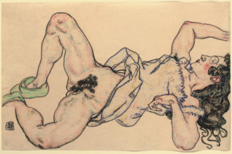 Reclining woman with green shoes , 1917. Creator: Schiele, Egon (1890-1918).
