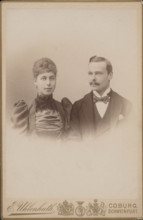 Princess Victoria Melita of Saxe-Coburg and Ernest Louis, Grand Duke of Hesse, c1890-1895. Creator: Photo studio E. Uhlenhuth, Coburg  .
