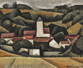Landscape with a bell tower, 1911. Creator: La Fresnaye, Roger de (1885-1925).