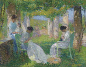 Sewing under the large pergola. Creator: Martin, Henri (1860-1943).