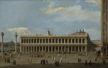Venice, the Piazzetta, looking west, with the Libreria . Creator: Canaletto (1697-1768).