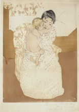 Maternal Caress, 1890-1891. Creator: Cassatt, Mary (1845-1926).