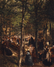 Sermon in the Beech Grove near Kösen, 1868. Creator: Menzel, Adolph Friedrich, von (1815-1905).