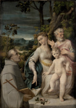 The Holy Family with Saint Francis of Assisi, c1534. Creator: Mazzola Bedoli, Girolamo (c. 1500-1569).