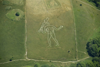 The Cerne Abbas Giant chalk hill figure, Dorset, 2023. Creator: Damian Grady.