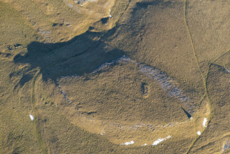 Dudderhouse Hill Long Cairn, recently scheduled, Austwick, Yorkshire Dales, 2025. Creator: Robyn Andrews.