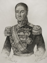 José Santos de la Hera y de la Puente (1792-1859), 1st Count of Valmaseda and 1st Viscount..., 1845. Creator: Jose Gomez.