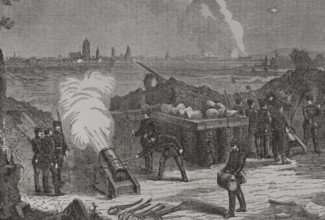 Franco-Prussian War (1870-1871): Siege of Sélestat (Schlettstadt) by Prussian troops, 1871.  Creator: Unknown.