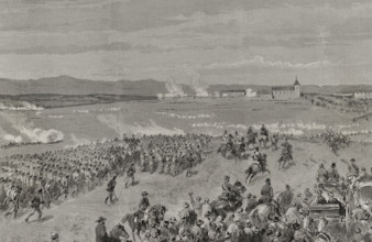 Military drill at Dehesa de los Carabancheles, Madrid, Spain, 3 November 1878.  Creators: Ricardo Balaca, Eugenio Vela.