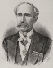 Leandro Alvarez Torrijos (1822-1894), Spanish jurist and politician, 1878.  Creators: Andrés Ovejero, Félix Badillo.