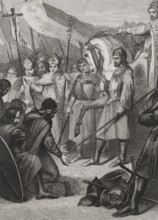 Portrait of Mauregatus of Asturias, the Usurper (?-788), King of Asturias from 783 to 788, 1853.  Creators: Unknown, Antonio Roca Sallent.