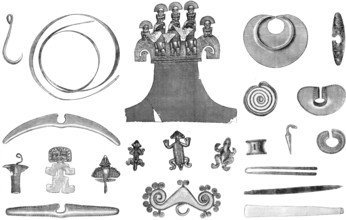 Gold ornaments from the graves of the Incas of Peru, 1883. Creator: Unknown.