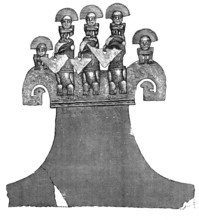 Gold ornaments from the graves of the Incas of Peru - altar-shrine of gold..., 1883. Creator: Unknown.