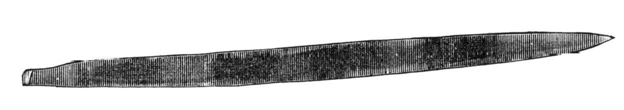 Gold ornaments from graves of the Incas of Peru - side view of unique golden "celt" or wedge, 1883. Creator: Unknown.