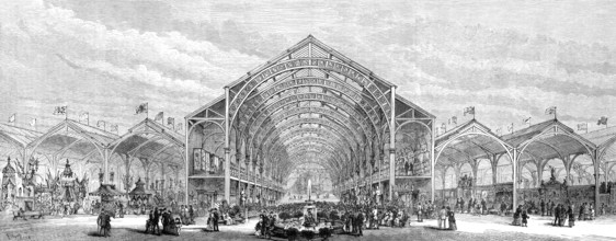 The Irish Industrial Exhibition at Cork: interior sectional view, 1883. Creator: Unknown.
