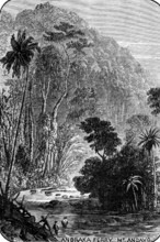 Sketches in Madagascar: Andraka Ferry Mt. Angavo, 1883. Creator: Unknown.