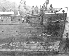 Damaged hull of the Saint Germain, 1883. Creator: Unknown.