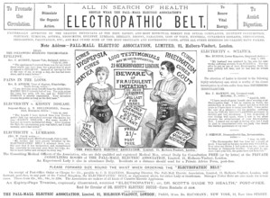 Electropathic Belt, 1883. Creator: Unknown.