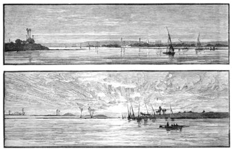 Erment, [near] Luxor; distant view of the Arabian Mountain Range, between Esneh and Edfou, 1883. Creator: Unknown.