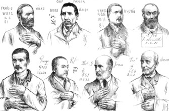 Sketches in Scotland-Yard: types of habitual criminals...photographed at the Convict Office, 1883. Creator: Unknown.