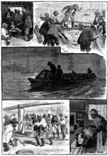 American Fisheries: shad-fishing on the Delaware, 1883. Creator: T. S. Bayley.