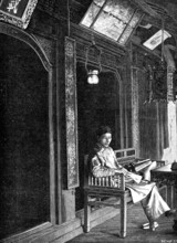 Sketches of Annam, Cochin China: a domestic interior, 1883. Creator: Kemp.