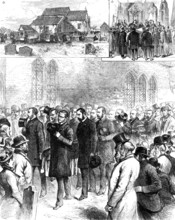 Removal of the remains of William Harvey at Hempstead Church, Essex, 1883. Creator: Unknown.