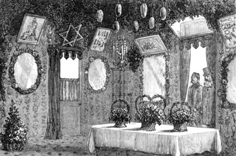 Sir Moses Montefiore's tent for the Jewish Feast of Tabernacles, 1883. Creator: Unknown.