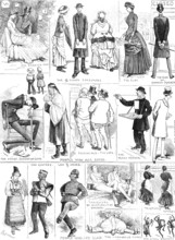 Sketches suggested by the closing of the International Fisheries Exhibition, 1883. Creator: Unknown.